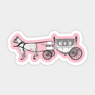 Wedding horse & carriage cartoon illustration Sticker